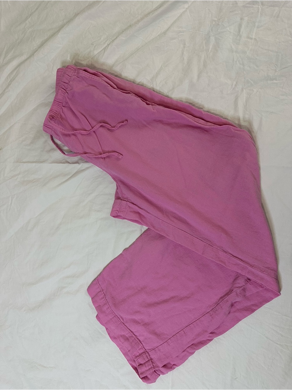 GAP Pull-On Linen Blend Pink Drawstring Pants